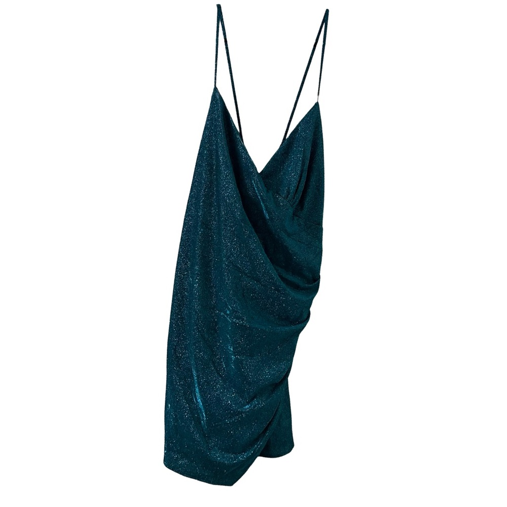 Jules & Cleo Glitter Knit Faux Wrap Dress